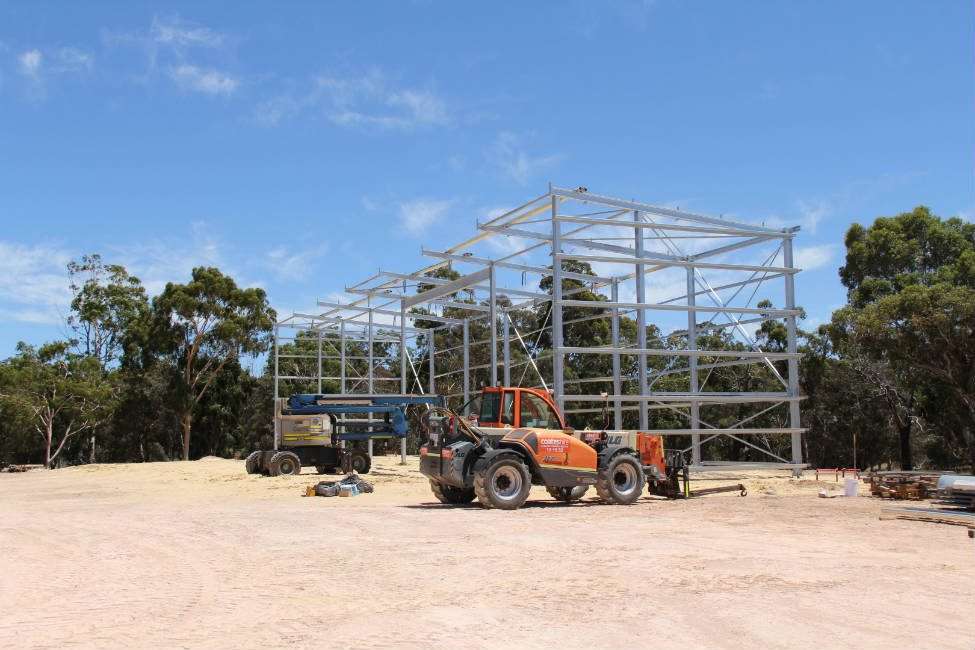 Construction of the new grain shed begins